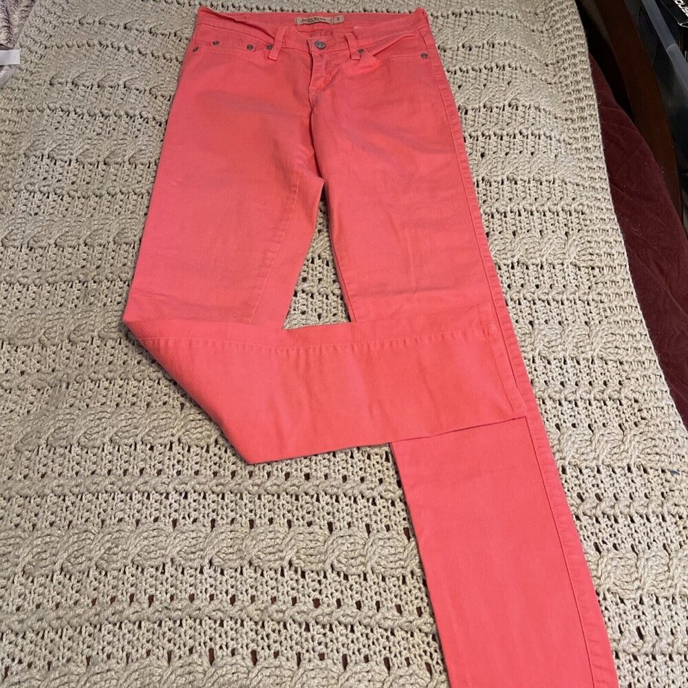 Judy Blue Jeans Women's 3/31‎ Salmon Color Tapered Leg 5 Pockets Made In USA